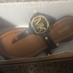 Michael Kors Black and Gold Sandals